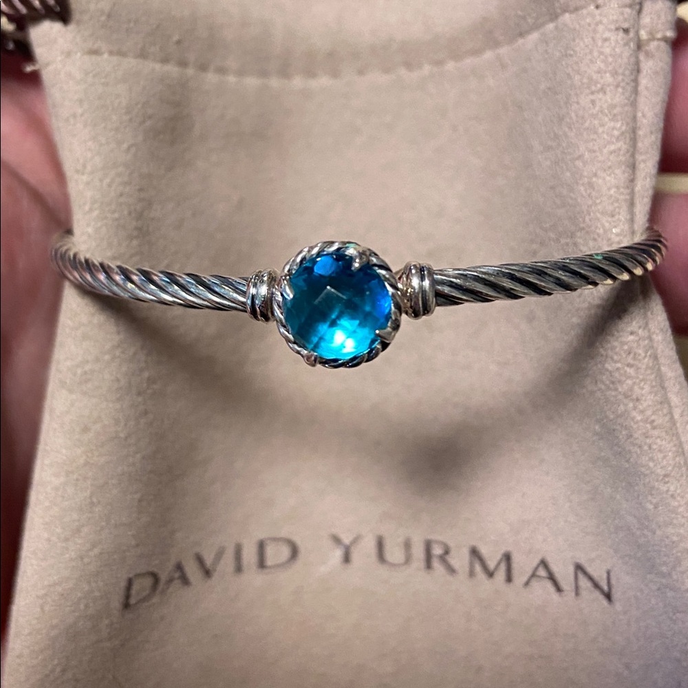 David Yurman Blue Topaz 925 Authentic Bracelet